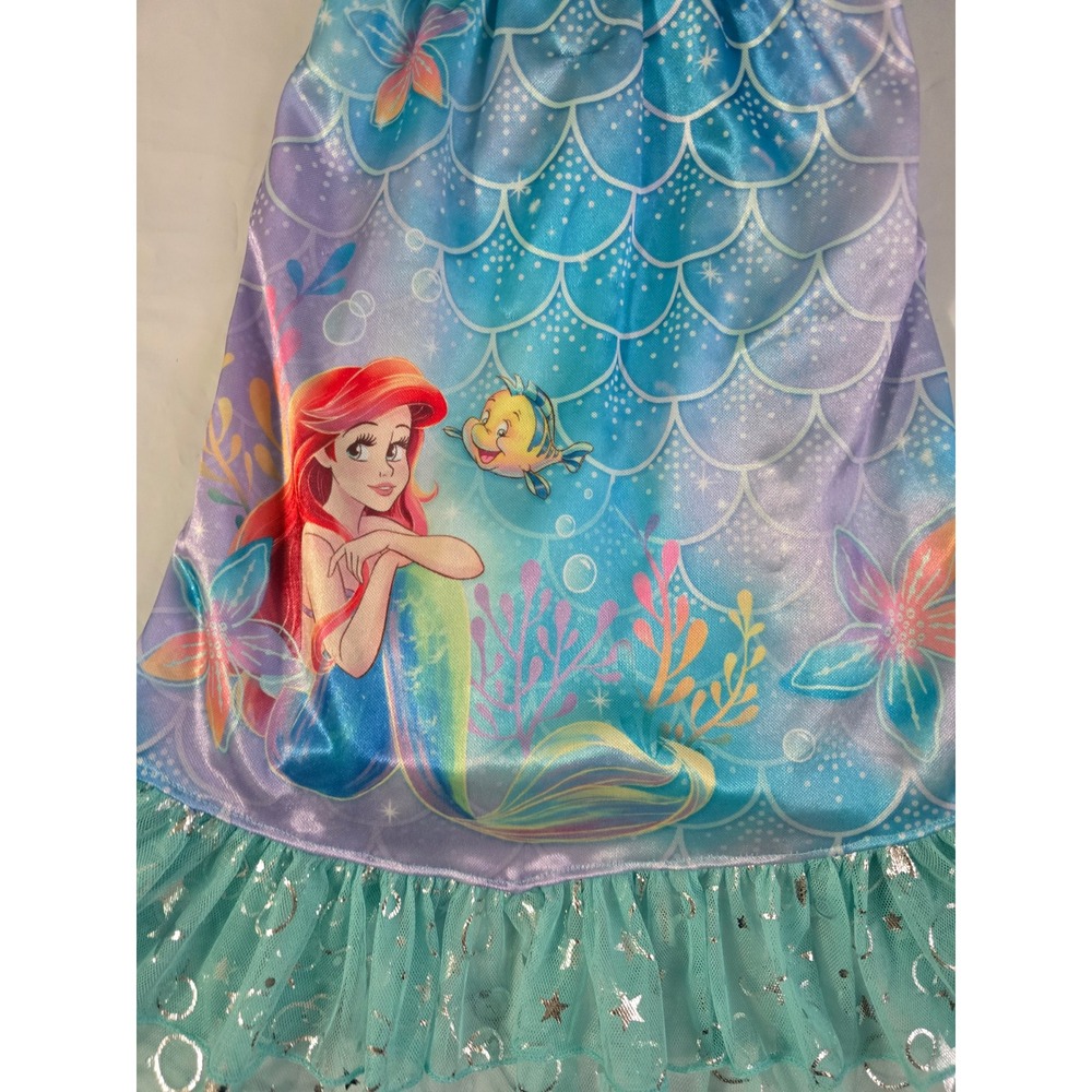 Disney Princess Ariel The Little Mermaid Nightgown Teal Purple 2T RN87652 NWOT - Picture 4 of 13